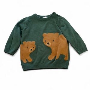 Green Sweater with Bear Design 9m baby clothes